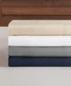 French Connection Damask Stripe 300 Thread Count Cotton Sateen Sheet Set In White