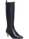 French Connection Darcy Womens Faux Leather Kitten Heel Knee-high Boots In Black