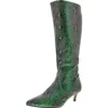French Connection Darcy Womens Faux Leather Kitten Heel Knee-high Boots In Multi