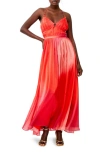 French Connection Darryl Hallie Strappy Back Maxi Dress In Lava Red