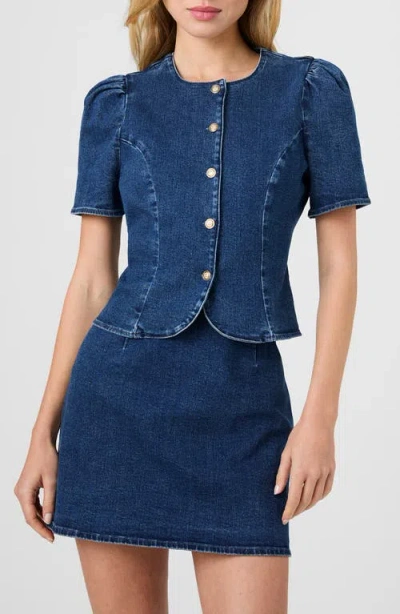 French Connection Delancey Denim Button-up Shirt In Blue