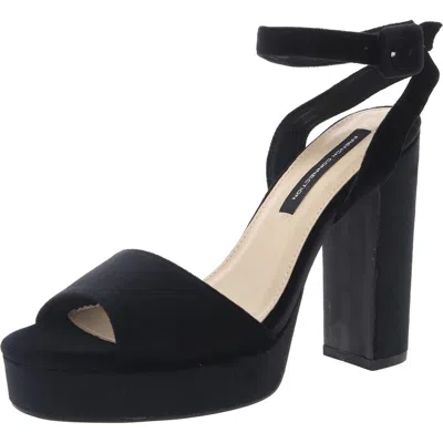 French Connection Denim Fctryn Womens Solid Vegan Suede Platform Heels
