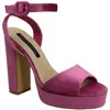 French Connection Denim Fctryn Womens Solid Vegan Suede Platform Heels In Pink