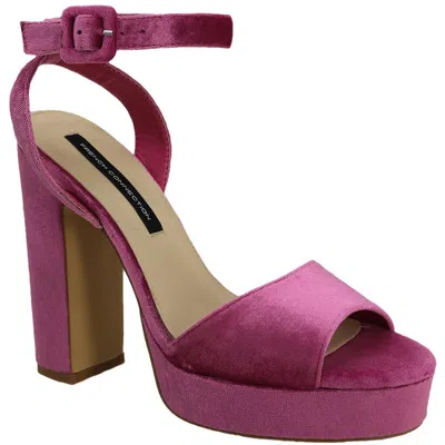 French Connection Denim Fctryn Womens Solid Vegan Suede Platform Heels In Pink