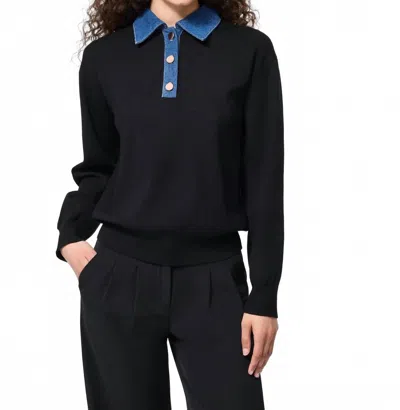 French Connection Denim Knit Sweater In Black
