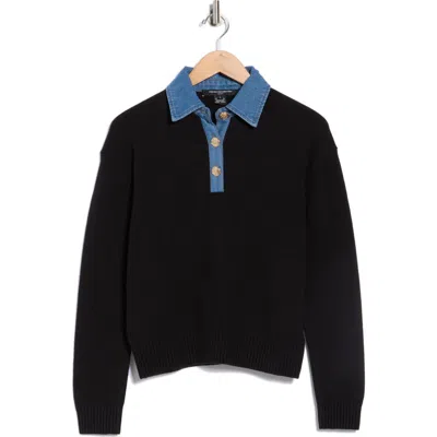 FRENCH CONNECTION FRENCH CONNECTION DENIM TRIM PULLOVER