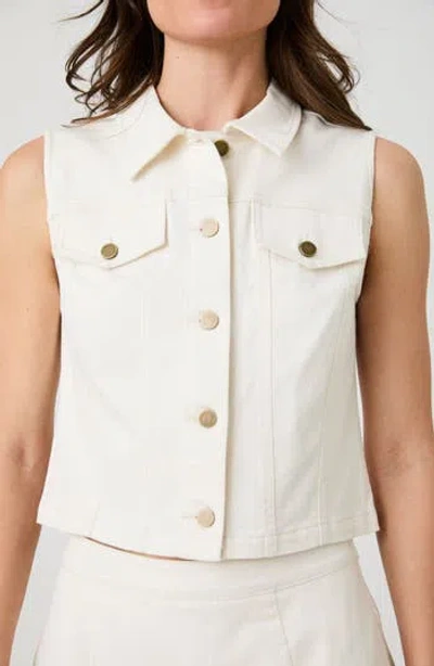 French Connection Denim Vest In White