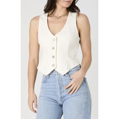 French Connection Denim Vest In White Denim