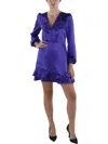 French Connection Denney Womens Satin Short Mini Dress In Multi