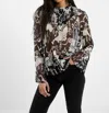 French Connection Deon Hallie High Neck Popover Blouse In Cream/black In Multi