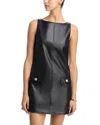 French Connection Dessa Sleeveless Faux Leather Minidress In Black