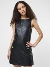 French Connection Dessa Sleeveless Faux Leather Minidress In Black