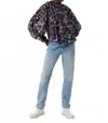 French Connection Diana Recycle Crinkle Long Sleeved Blouse In Utility Blue Multi In Black