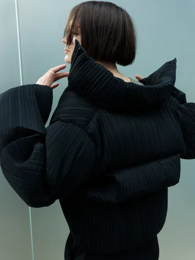French Connection Dinara Crinkle Puffer Jacket Blackout