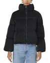 French Connection Dinara Crinkle Puffer Jacket In Blackout