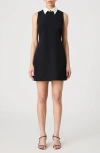 French Connection Echo Collared Sleeveless Minidress In Black