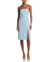French Connection Echo Crepe Strappy Midi Dress In Icy Blue Multi In Blue