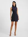 French Connection Echo Sleeveless Mock Neck Dress In Navy