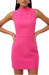 French Connection Echo Sleeveless Mock Neck Dress In Pink