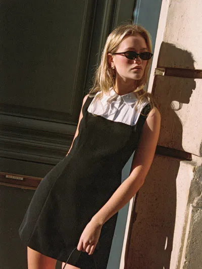 French Connection Echo Crepe Sleeveless Mini Dress In Black