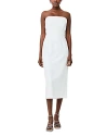 French Connection Echo Crepe Strapless Midi Dress In Summer White