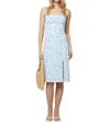 French Connection Echo Crepe Strappy Midi Dress In Icy Blue Multi In Multi