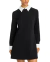 French Connection Echo Long Sleeve Dress In Black