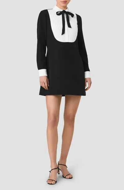 French Connection Echo Long Sleeve Minidress In Black