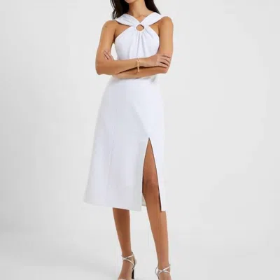 French Connection Echo Rec Crepe Halter Ring Dress In White