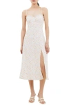 French Connection Sleeveless Ruffle Trim Midi Dress In Summer White Camill
