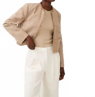 French Connection Effie Collarless Blazer In Camel Classic In Brown