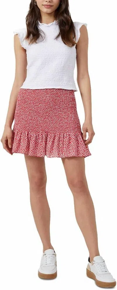 French Connection Elao Rhodes Poplin Mini Skirt In Hibiscus Multi In Pink