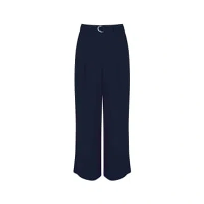 French Connection Elkie Twill Wide Leg Trousers In Blue
