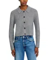 French Connection Ellie Collared Crop Cardigan In Gray
