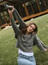 French Connection Ellie Knit Collared Cardigan  Knitwear In Gray