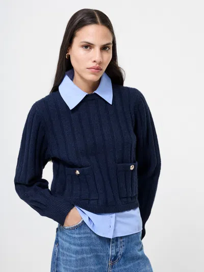 FRENCH CONNECTION ELLIE KNIT COLLARED PULLOVER FRENCH CONNECTION KNITWEAR,78ZEO4305