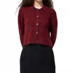 French Connection Ellie Knit Collared Sweater In Oxblood In Red