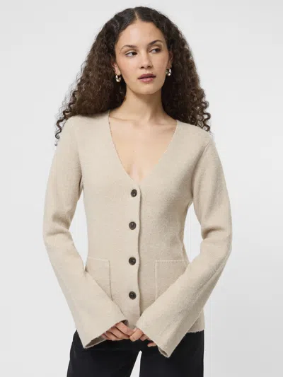 French Connection Ellie Knit V-neck Cardigan  Knitwear In White