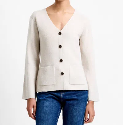 French Connection Ellie Knit V Neck Cardigan In Oatmeal In Neutral