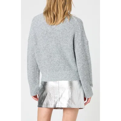 French Connection Elodie Tinsel Knit Mock Neck Sweater In Gray