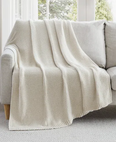 French Connection Eloise Lurex Chenille Throw, 50" X 70" In Oatmeal