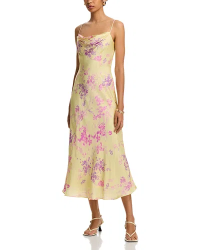 French Connection Elyria Oona Satin Maxi Dress In Yellow