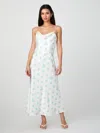 French Connection Anna Fleur Cowl Neck Satin Maxi Slipdress In White