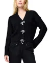 French Connection Embellished Baby Soft Knit Cardigan Sweater In Black