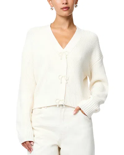 French Connection Embellished Baby Soft Knit Cardigan Sweater In White