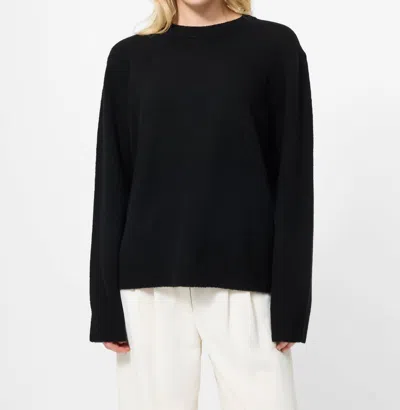 French Connection Emilia Knit Boyfriend Pullover Sweater In Black