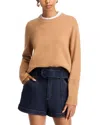 French Connection Babysoft Crew Neck Gather Long Sleeve Jumper In Camel In Brown