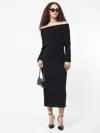 French Connection Emilia Knit Off-the-shoulder Dress In Black