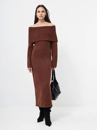 FRENCH CONNECTION EMILIA KNIT OFF SHOULDER DRESS FRENCH CONNECTION DRESSES,71ZFU2105