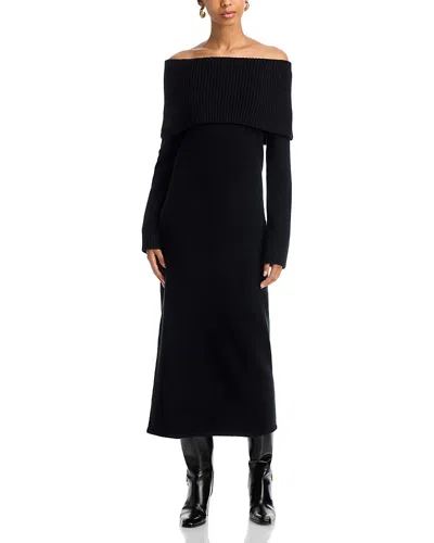 French Connection Emilia Knit Off-the-shoulder Dress In Black